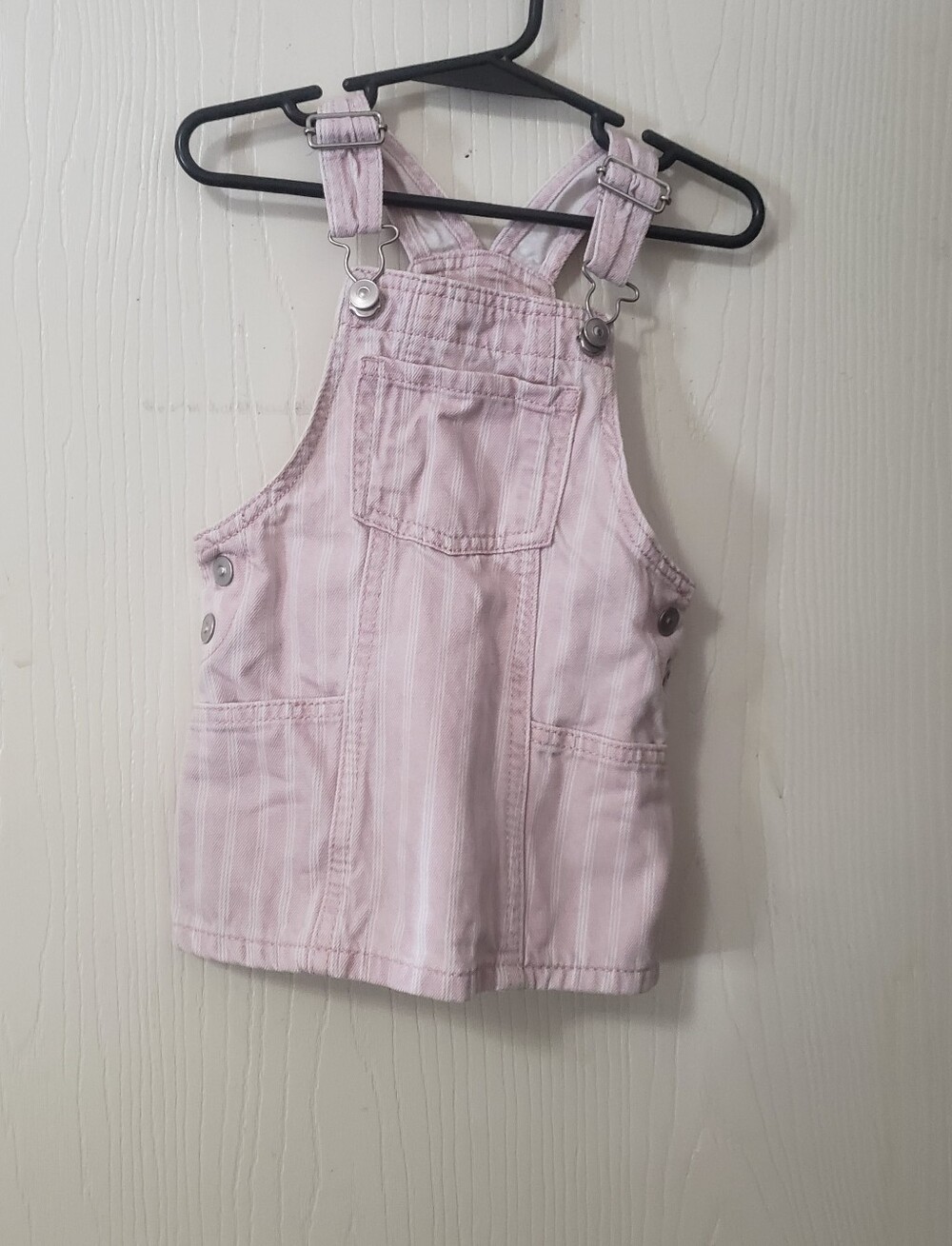 wonder nation Light Pink Striped Denim Overalls